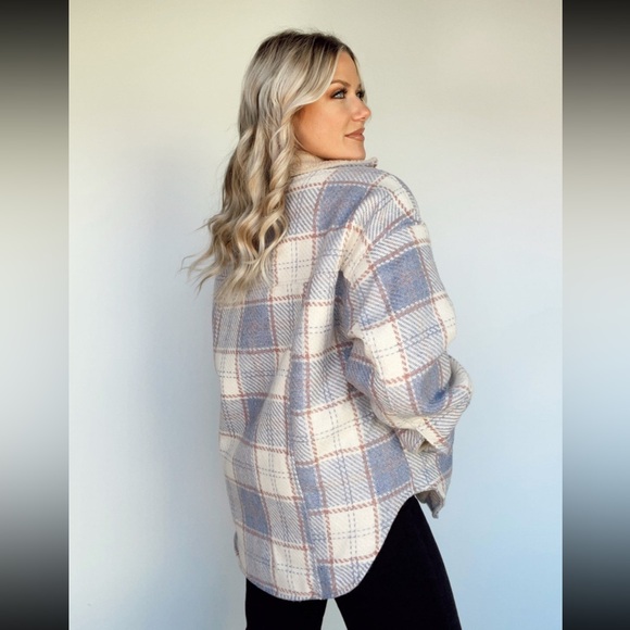 Lane 201 Fight The Frost Plaid Sherpa Lined Jacket Slate Large - Picture 3 of 16